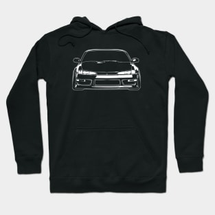 White Nissan Silvia S14 Sketch Art Hoodie